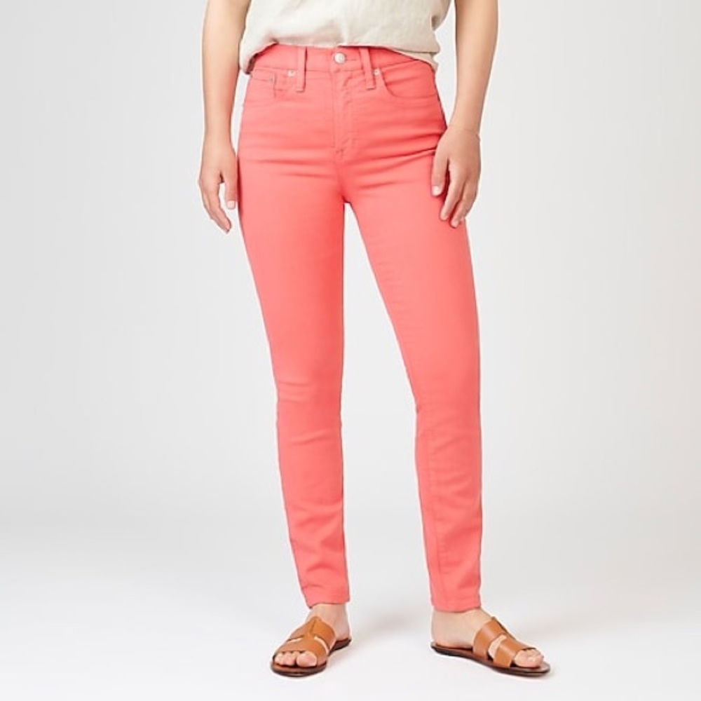 J.Crew Bright Papaya/Coral Stretch Toothpick Pants